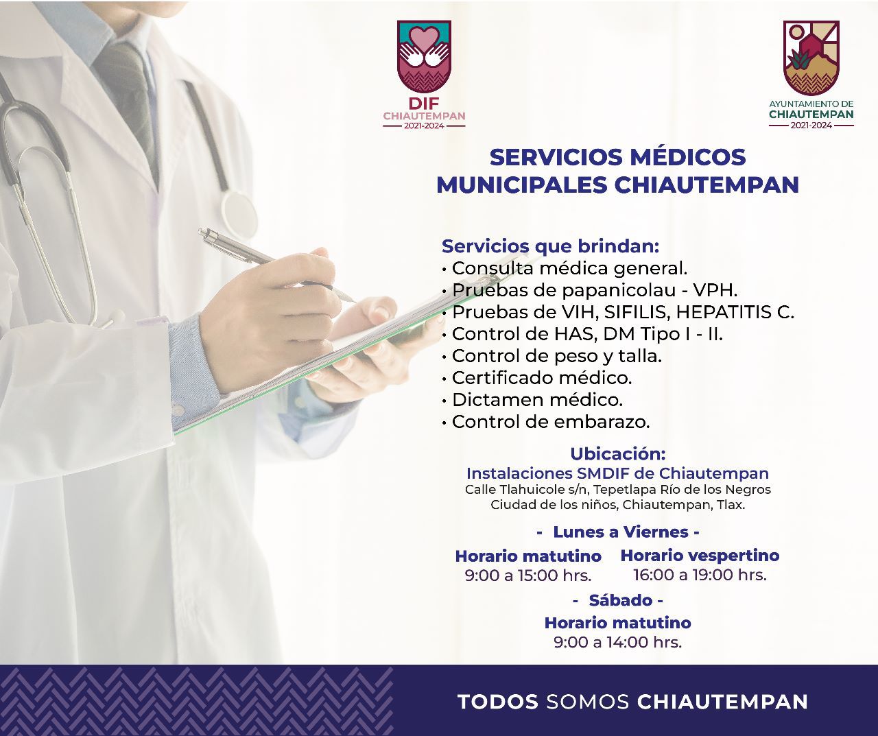 Ofrece SMDIF Chiautempan servicios médicos a bajo costo